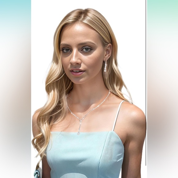 NWT Silver Necklace Earrings Bracelet Rhinestone Crystal - Picture 3 of 6